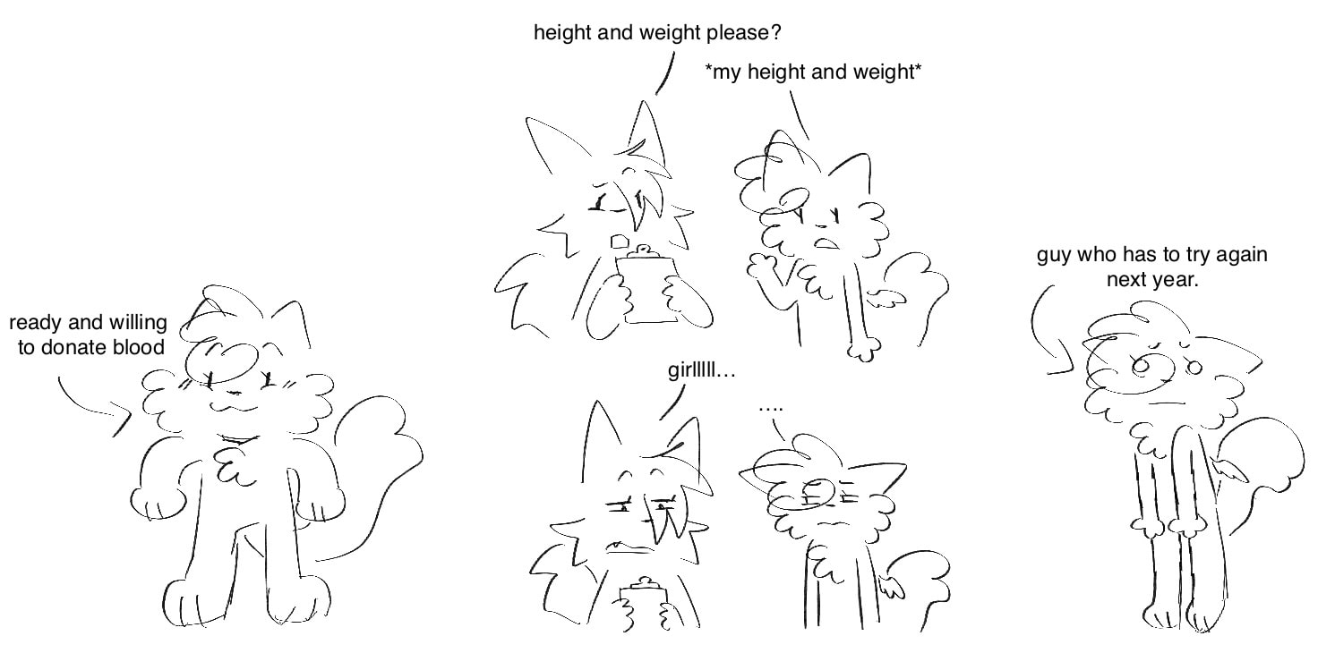 a comic explaining my blood drive experience